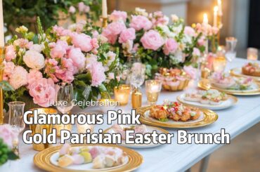 Glamorous Pink & Gold Parisian Easter Brunch: Create a Stunning Luxe Celebration