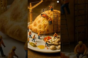 Tiny miniature humans making the best French calzone! #foodmaking #trendingshort #short #recipe