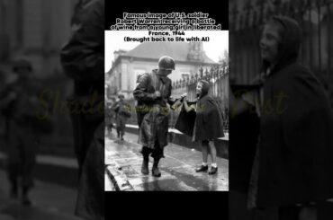 WW2 Historic Footage Colorized: A French Girl’s Gift to an American Soldier #history #military #ww2