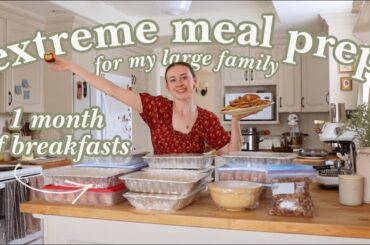 Prepping 1 MONTH of FREEZER BREAKFASTS For My Family of SIX! *kid approved*