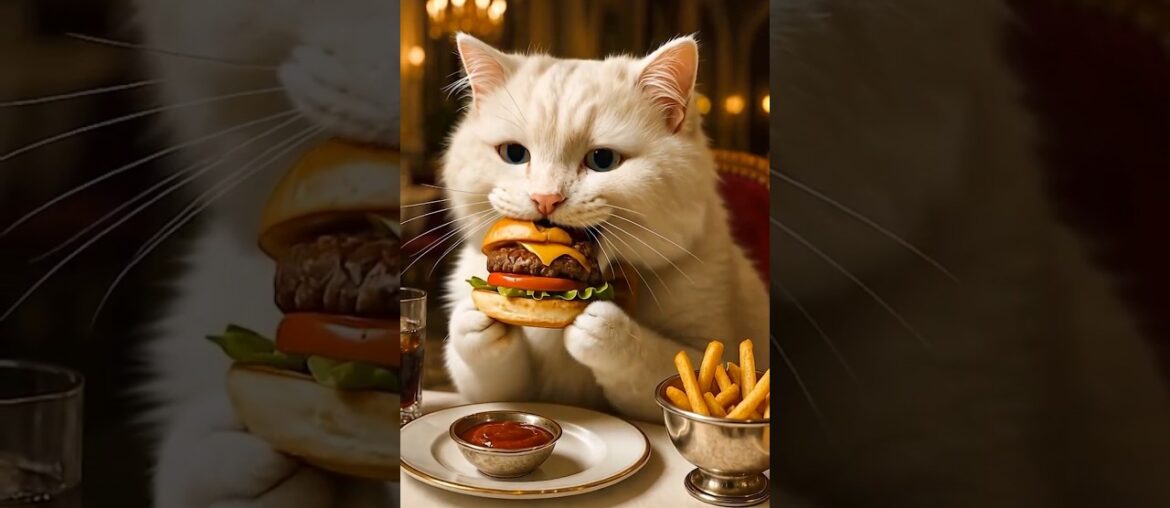 Cat Eats Feast: Fries & Burger in Luxury Restaurant | Cat ASMR #cat #asmr #cute #funny #fyp #cutepet Cat Eats Feast: Fries & Burger in Luxury Restaurant | Cat ASMR #cat #asmr #cute #funny #fyp #cutepet