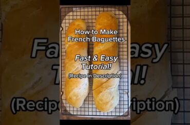 HOW TO MAKE FRENCH BAGUETTE BREAD - Fast & Easy Tutorial! Recipe in Description. #frenchbread