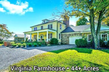 Virginia Farmhouse For Sale | 44+ Acres | Virginia Land For Sale | Stucco Farmland | Mountains