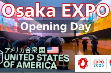 Osaka Expo 2025 On Opening Day | Beautiful Night Walk Guide of US and French Pavilions