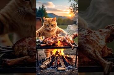 Rural Orange Cat's Stunning Move: Trap Goat & Become Gourmet Chef!#funny #cat #cute #pets #kitten