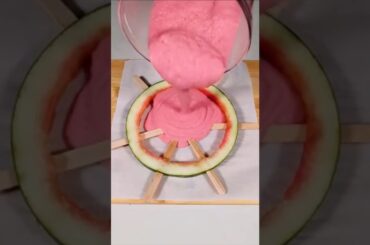 How to make Watermelon Ice Cream with just 3 ingredients ASMR!(With French subtitles)#shorts #asmr