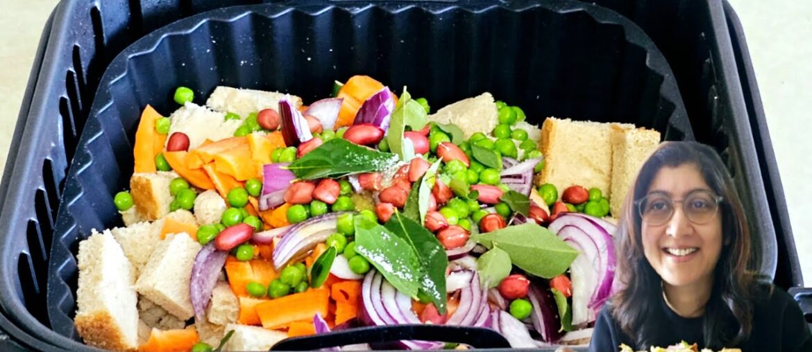 Air Fryer Easy Breakfast Indian | Bread Recipe in Air Fryer | Air Fry Healthy Breakfast | Bread Poha