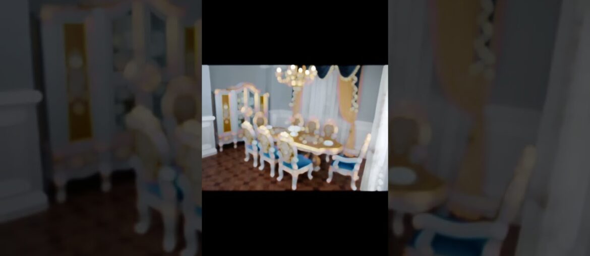 French Dining Room in Gold & Blue | A Scene of Balance and Grace #frenchbedroom #taubmans #funiture