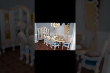 French Dining Room in Gold & Blue | A Scene of Balance and Grace #frenchbedroom #taubmans #funiture