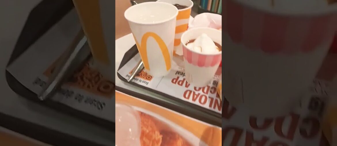 FRENCH FRIES AND BURGER WITH CHICKEN FILLET AND DRINKS #shortvideo