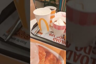 FRENCH FRIES AND BURGER WITH CHICKEN FILLET AND DRINKS #shortvideo