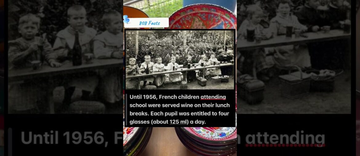 808 Facts : French children attending school were served wine on their lunch breaks. 808 Facts : French children attending school were served wine on their lunch breaks.
