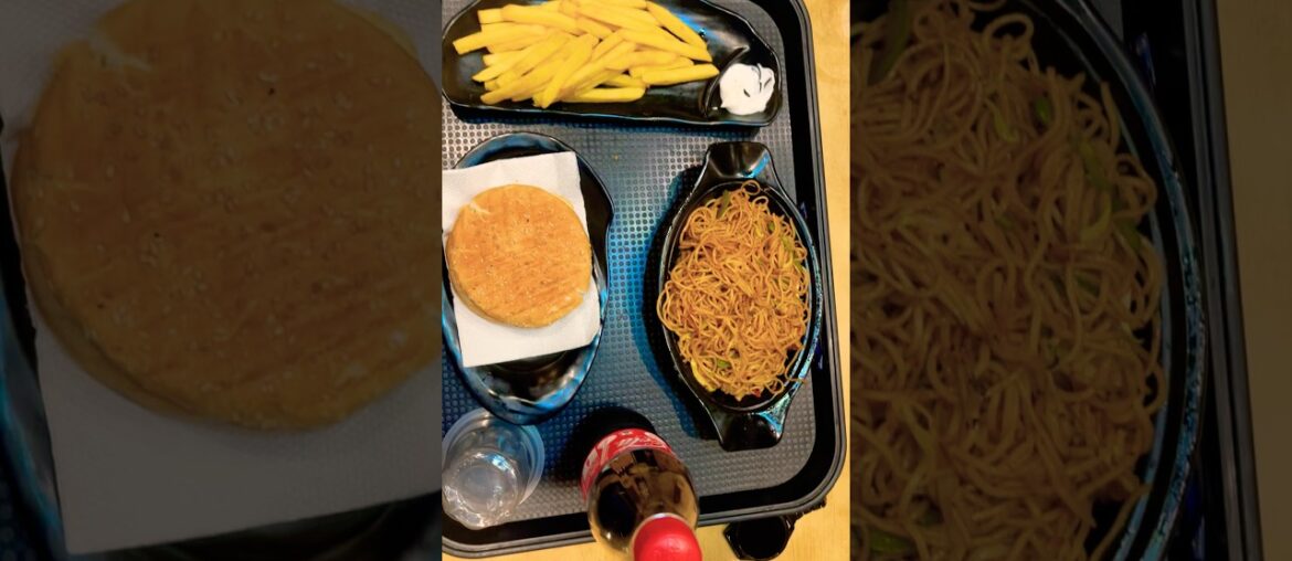 Burger chowmin french fires cock platter zomato#food #burger #chowmein #snacks #fastfood #tasty