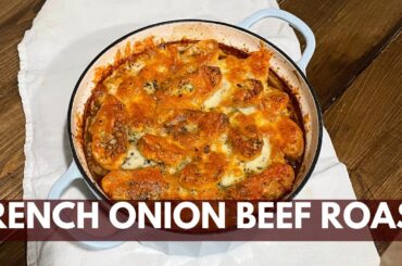 UNREAL FRENCH ONION BEEF ROAST SOUP RECIPE IN THE DUTCH OVEN!