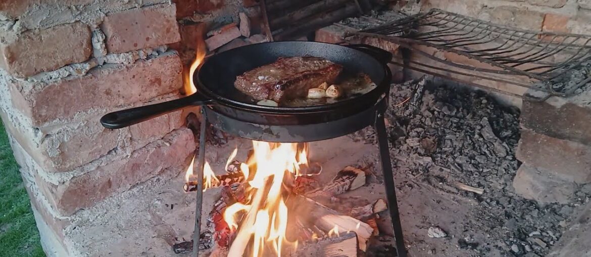 Butter And Garlic Fried Steak With Garlic Fries, Cabbage, Onion and Cherry Tomato Salad