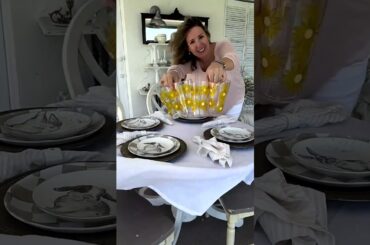 Linen Striped Napkins | Allcottonandlinen | #shots #tabledecor #dining #shortvideo