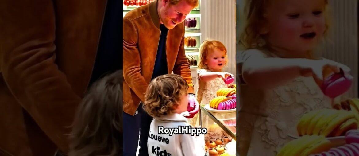Prince Harry and kids in a French Patisserie #patisserie #French #cakes #macaron #food #yummy