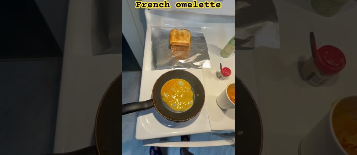 ASMR - Cooking French bread omelette cream cheese butter egg omelette