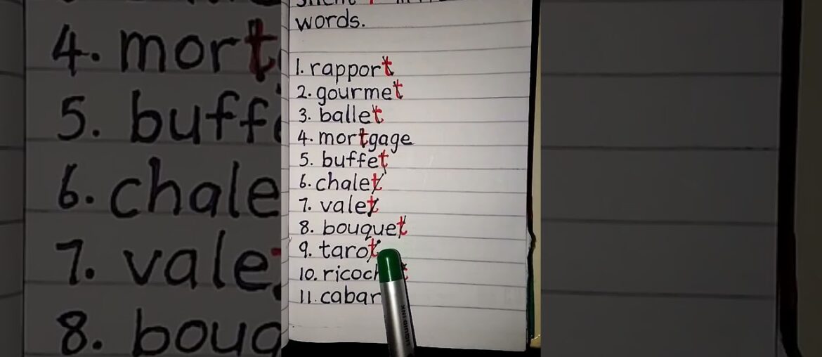 Silent "T" in French Loan words.
