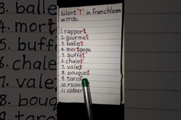 Silent "T" in French Loan words.