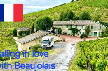Exploring fine Beaujolais Cru wine and visiting France Passion hosts at the same time in the camper*