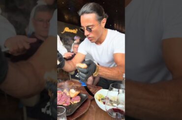 THE MOST EXPENSIVE STEAK WRAPPED IN GOLD !!! #nusret #luxury #gym #shorts