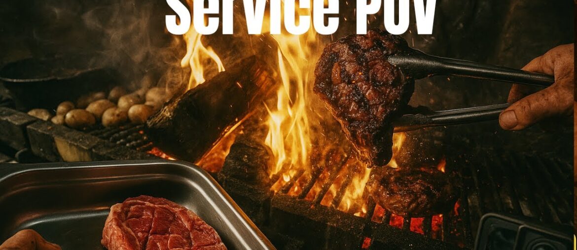 intense hot service with a wood-fired grill in a French restaurant