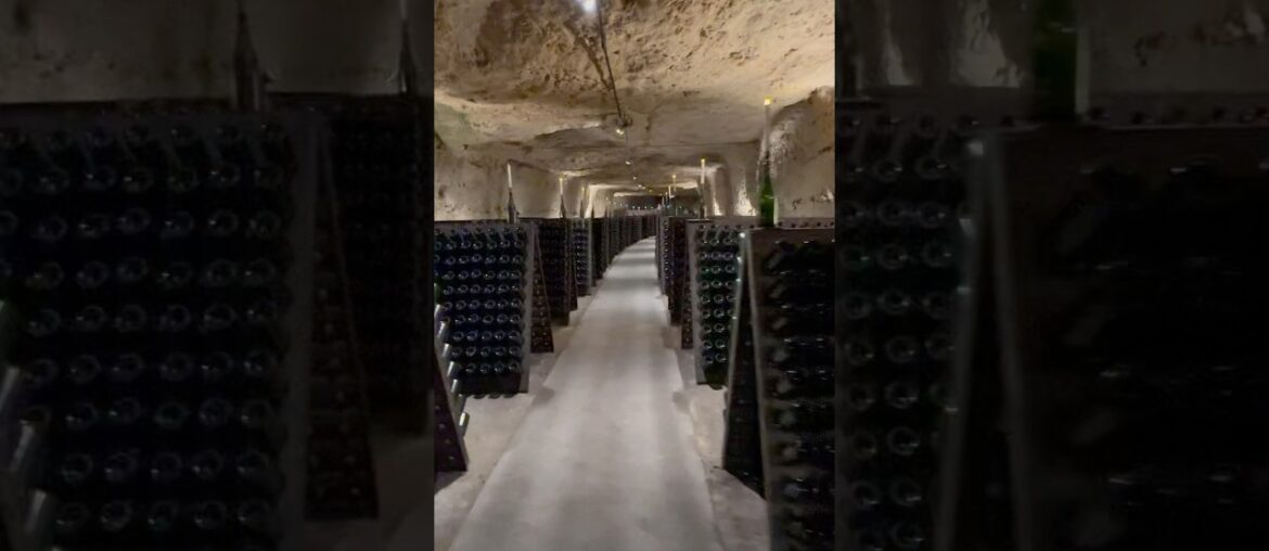 Miles and miles of riddling sparkling wine in a cave #loirevalley #winery #frenchwine