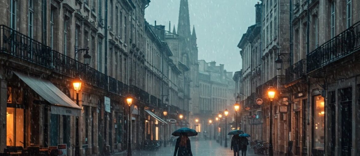 [No car noises]Walking in the Rain Walk Bordeaux 4k France|April 2025| ASMR Rain sounds for sleeping