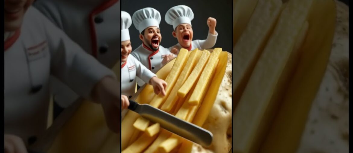 Miniature Chefs Making French Fries.