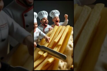 Miniature Chefs Making French Fries.