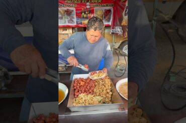 Charola de papas a la francesa y salchicha fritas #video #food #foodie #asmr