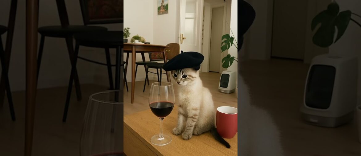 Of course I like wine, I’m French! #cutecat #cat #sirfetchalot #kitten #catshorts #cats #french
