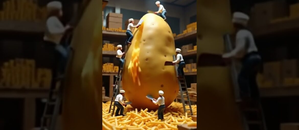 “How Tiny Workers Turn a Giant Potato Into French Fries | Miniature Food Factory Animation” #food "How Tiny Workers Turn a Giant Potato Into French Fries | Miniature Food Factory Animation" #food