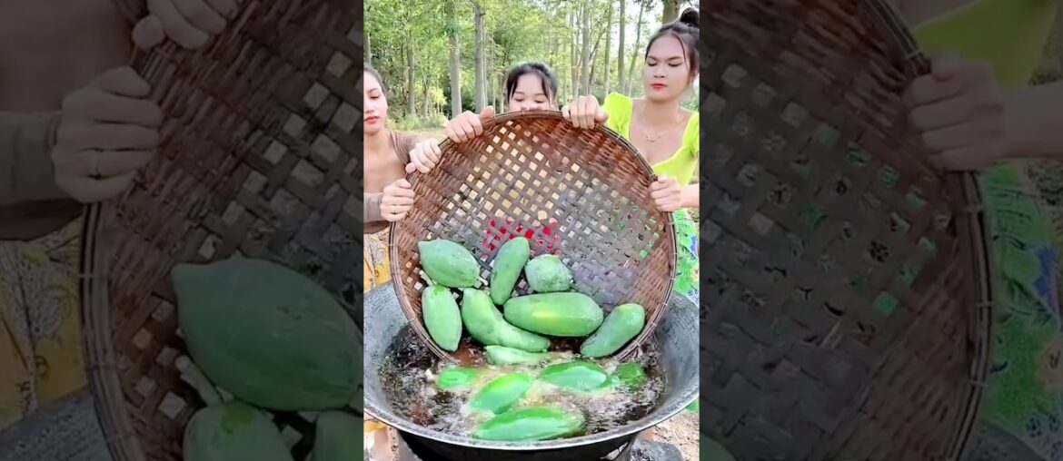 Japanese people make french fries from papaya and eat it || #shortsvideo #shortvideo