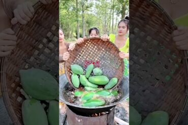 Japanese people make french fries from papaya and eat it || #shortsvideo #shortvideo