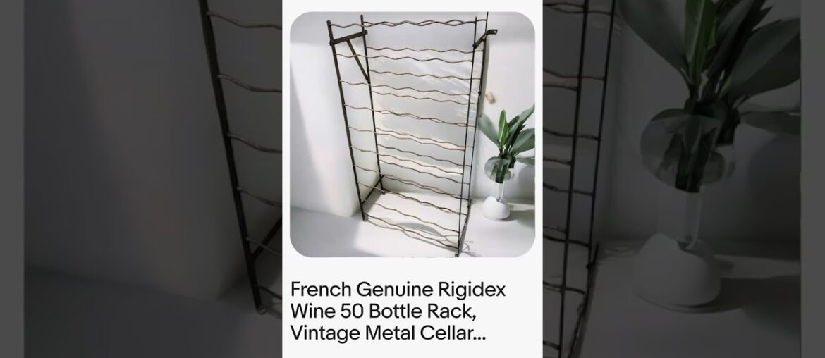 French Genuine Rigidex Wine 50 Bottle Rack, Vintage Metal Cellar Rack (C84)