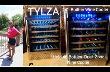 Tylza 24" Wine Cooler  Refrigerator 46 Bottles Built-in or Free Standing/ Summer Collaboration