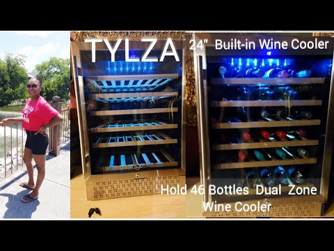Tylza 24″ Wine Cooler Refrigerator 46 Bottles Built-in or Free Standing/ Summer Collaboration Tylza 24" Wine Cooler Refrigerator 46 Bottles Built-in or Free Standing/ Summer Collaboration