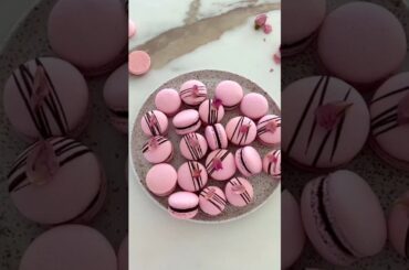 Pink Macarons for Beginners | French Macaron Recipe | Chocolate Drizzle Perfect Party Treats #viral
