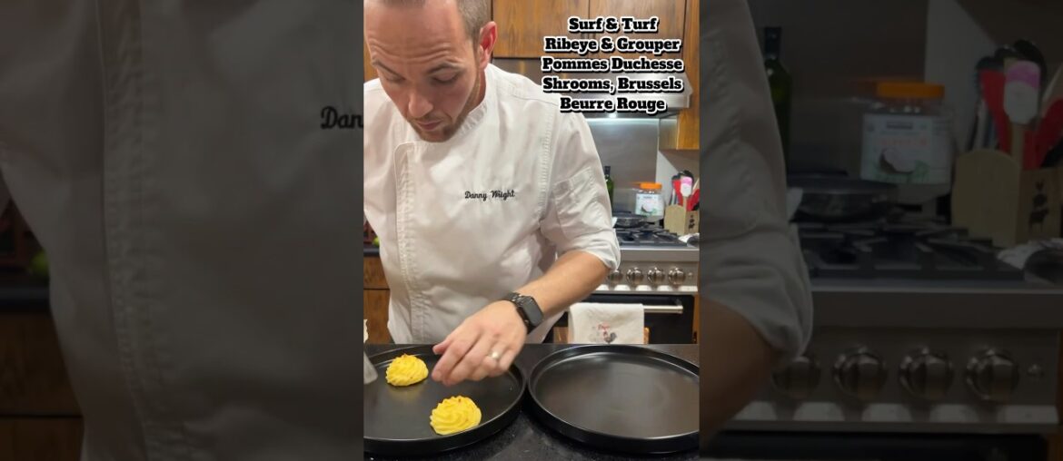 How I Plate Surf & Turf Like a 5-Star French Chef #shorts #dinner #pov #behindthescenes #chef #class