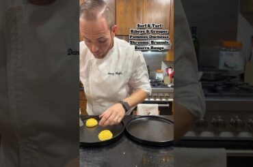 How I Plate Surf & Turf Like a 5-Star French Chef #shorts #dinner #pov #behindthescenes #chef #class