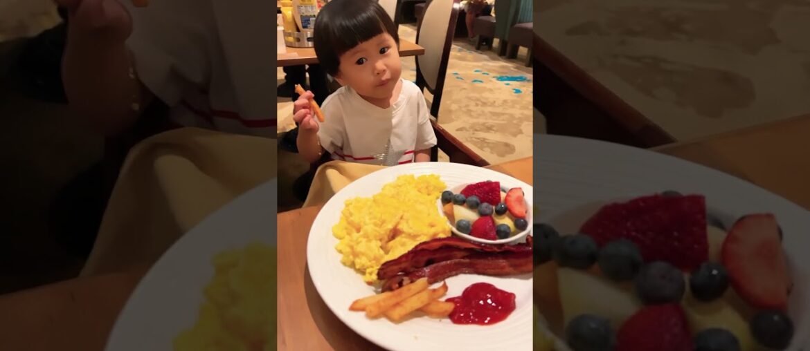 Baby Strawberry loves French fried #cute #baby #love #food #shorts #happy