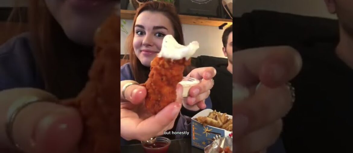 Crispy honey butter chicken, spicy tenders, & waffle fries!! #shorts #foodie #fastfood #friedchicken