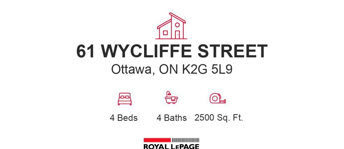 61 WYCLIFFE STREET, Ottawa, ON K2G 5L9 - Single Family for sale