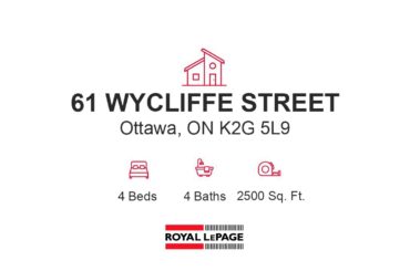 61 WYCLIFFE STREET, Ottawa, ON K2G 5L9 - Single Family for sale