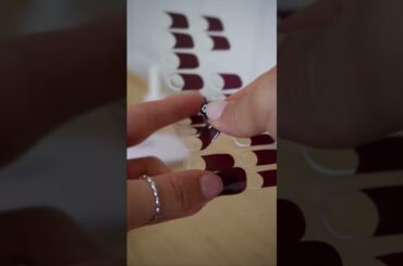 Easiest Red Wine French Tip at home to exist - literally stick it on your nails and cure for 60s