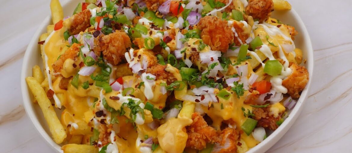 Best Chicken Loaded Fries,Quick And Easy Recipe By Recipes Of The World