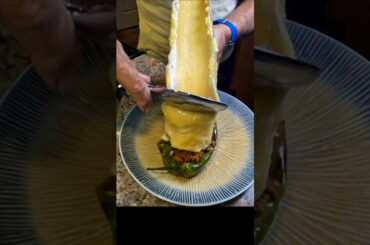 Stuffed Poblano Pepper with Melted French Raclette Cheese