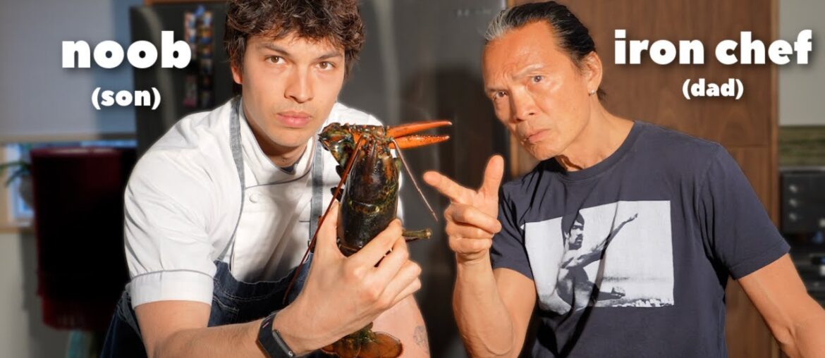 Chef Dad teaches Son how to cook *first time*